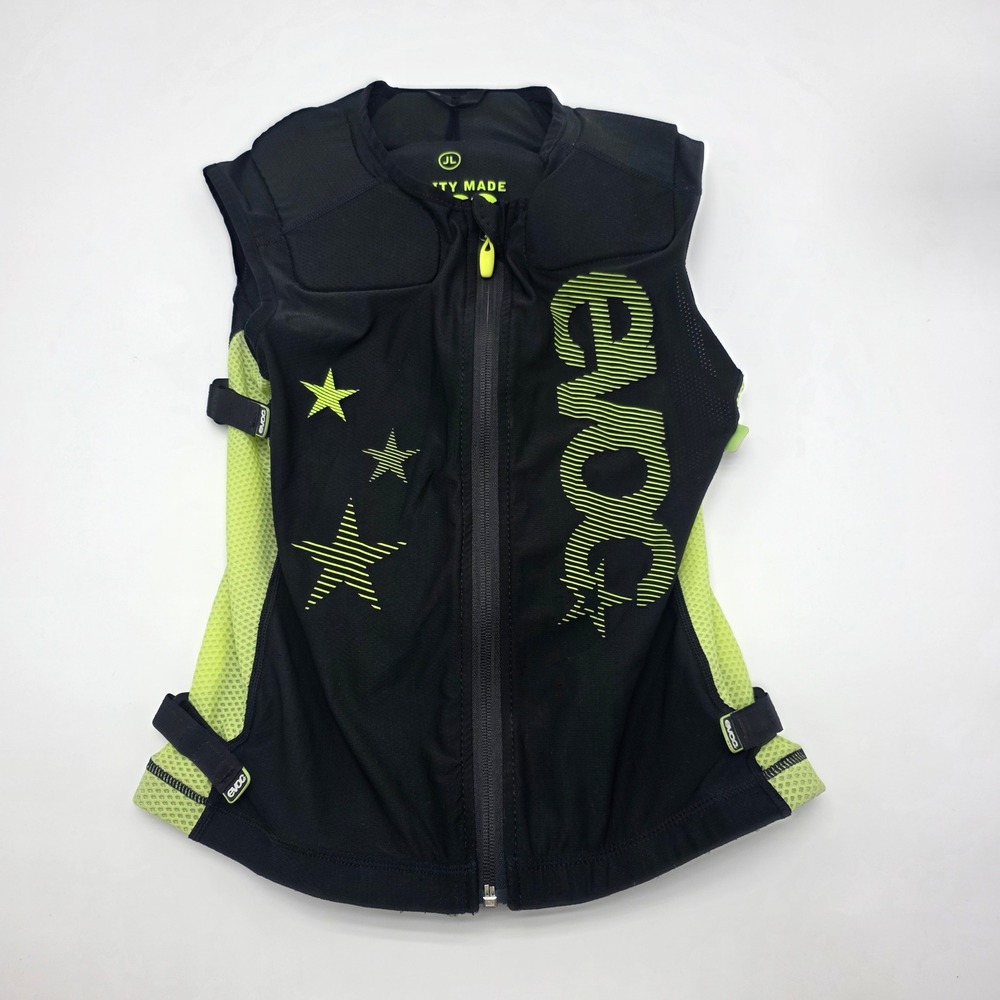 EVOC Protector Vest Kids Black Neon Yellow Back Protection Size JL